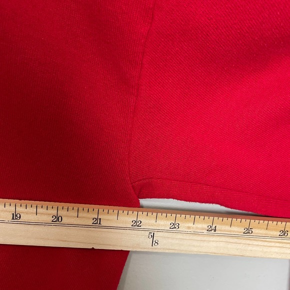 Vintage Jerzees Blank Long Sleeve Crew Neck Made in USA Red L - Picture 6 of 6